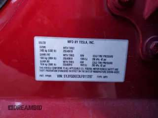 2020 Tesla Model Y Long Range z VIN 5YJYGDEE3LF011297, wystawiony jako Copart lot #42711345 z przebiegiem 103 803 mil mil oraz Szkoda całkowita • Salvage title. Historia ofert i sprzedaży dostępna na DreamBid. Obrazek 14.