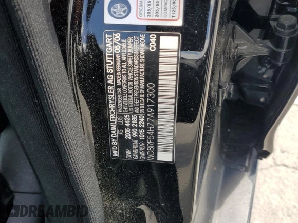 2007 Mercedes-Benz C 280 Luxury z VIN WDBRF54H77A917300, wystawiony jako Copart lot #55879035 z przebiegiem Nie podano mil oraz Szkoda całkowita • Salvage title. Historia ofert i sprzedaży dostępna na DreamBid. Obrazek 12.
