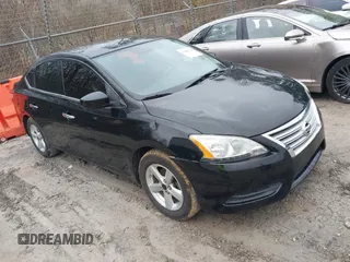 2015 Nissan Sentra S with VIN 3N1AB7AP7FY221213, listed as a IAAI auction lot 41467786 with 104,116 mi miles. Bid and sale history available at carsss.com. Image 1.