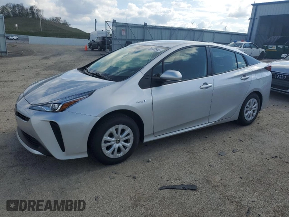 2021 Toyota Prius L Eco with VIN JTDKAMFU1M3142143, listed as a Copart auction lot 55662845 with 96,422 mi miles and Salvage Title. Bid and sale history available at DreamBid. Image 1.
