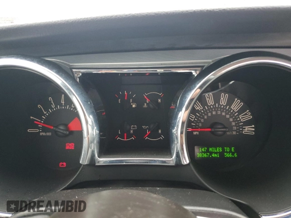 2007 Ford Mustang GT Deluxe with VIN 1ZVHT82H075356342, listed as a Copart auction lot 66932034 with 38,367 mi miles and Salvage Title. Bid and sale history available at carsss.com. Image 9.
