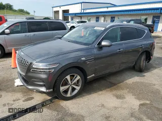 2021 Genesis GV80 with VIN KMUHBDSB1MU040490, listed as a Copart auction lot 58722915 with 49,981 mi miles and Salvage title. Bid and sale history available at DreamBid. Image 1.