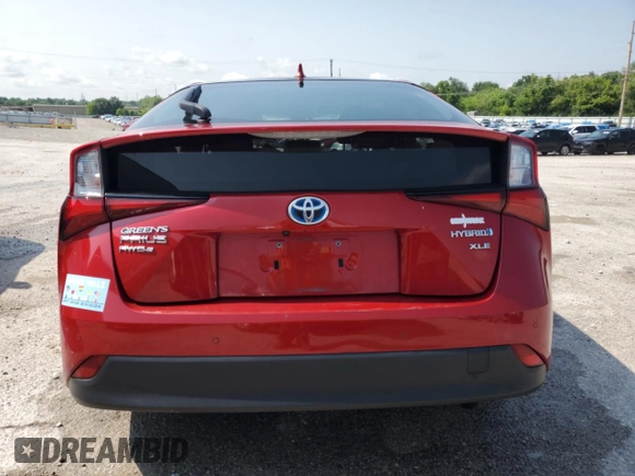 2019 Toyota Prius LE with VIN JTDL9RFU6K3005786, listed as a Copart auction lot 60037615 with 61,298 mi miles and Salvage title. Bid and sale history available at DreamBid. Image 6.