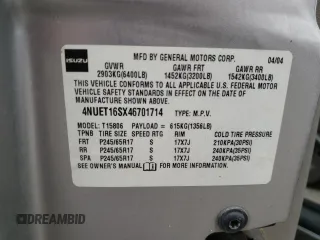 2004 Isuzu Ascender z VIN 4NUET16SX46701714, wystawiony jako Copart lot #67151414 z przebiegiem 147 068 mil mil oraz Szkody całkowita. Historia ofert i sprzedaży dostępna na DreamBid. Obrazek 13.