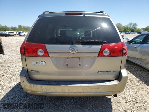 2006 Toyota Sienna CE с VIN 5TDZA23C66S486826, выставлен на аукционе Copart как лот 54943545 с пробегом 247 582 миль миль и Чистый • Clean title. История ставок и продаж доступна на DreamBid. Изображение 6.
