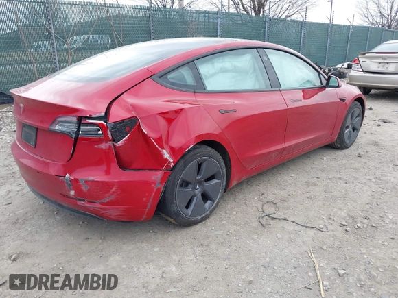 2022 Tesla Model 3 with VIN 5YJ3E1EA3NF333128, listed as a IAAI auction lot 41719743 with Not Provided miles. Bid and sale history available at carsss.com. Image 4.