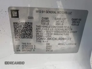 2020 Chevrolet Tahoe LT с VIN 1GNSCBKCXLR289172, выставлен на аукционе IAAI как лот 41441514 с пробегом 57 993 миль миль и . История ставок и продаж доступна на DreamBid. Изображение 9.