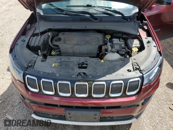 2022 Jeep Compass Limited with VIN 3C4NJDCBXNT159383, listed as a Copart auction lot 62136695 with 59,429 mi miles and Salvage title. Bid and sale history available at DreamBid. Image 12.
