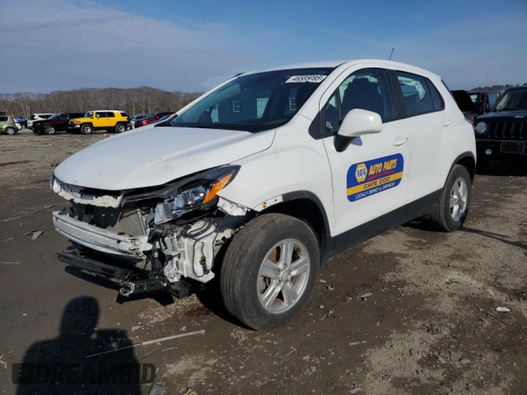 2022 Chevrolet Trax LS with VIN KL7CJNSM9NB504966, listed as a Copart auction lot 46585695 with 75,595 mi miles and Salvage Title. Bid and sale history available at carsss.com. Image 1.