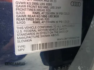2024 Audi Q7 Premium Plus with VIN WA1LCBF73RD002748, listed as a Copart auction lot 83839434 with 8,267 mi miles and Non Repairable. Bid and sale history available at carsss.com. Image 12.