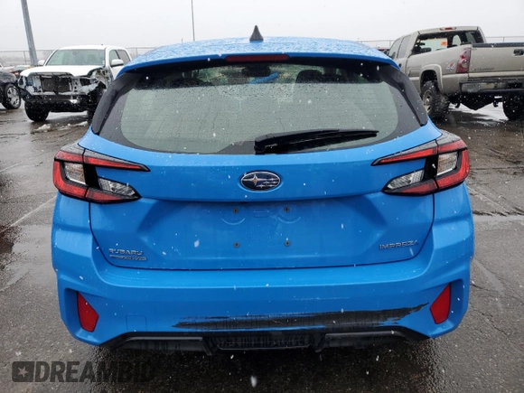 2024 Subaru Impreza Sport with VIN JF1GUAFCXR8328976, listed as a Copart auction lot 85957094 with 5,336 mi miles and Salvage Title. Bid and sale history available at carsss.com. Image 6.