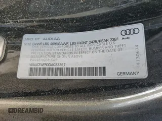 2013 Audi A5 Premium with VIN WAUCFAFR0DA033357, listed as a Copart auction lot 48583925 with Not provided miles and Non repairable. Bid and sale history available at DreamBid. Image 13.