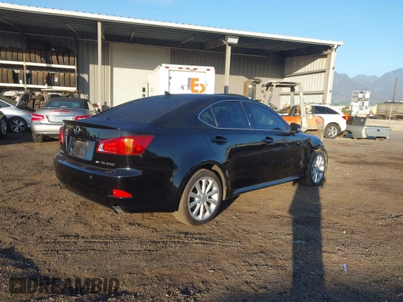2009 Lexus IS with VIN JTHCK262995032343, listed as a IAAI auction lot 41594238 with 121,643 mi miles. Bid and sale history available at carsss.com. Image 4.
