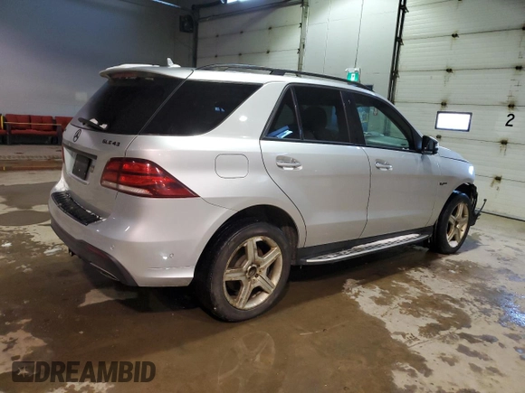 2018 Mercedes-Benz GLE 43 AMG with VIN 4JGDA6EB8JB107469, listed as a Copart auction lot 42088005 with 107,640 mi miles and Salvage Title. Bid and sale history available at DreamBid. Image 3.