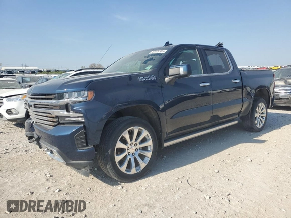 2022 Chevrolet Silverado 1500 High Country with VIN 1GCUYHED4NZ235024, listed as a Copart auction lot 87676305 with 44,990 mi miles and Salvage Title. Bid and sale history available at DreamBid. Image 1.