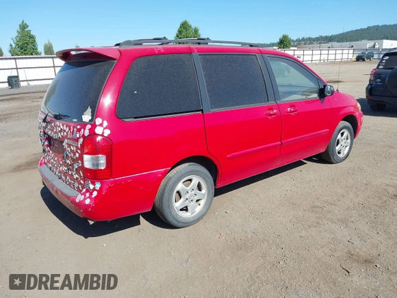 2001 Mazda MPV DX with VIN JM3LW28Y010169395, listed as a IAAI auction lot 38528516 with 264,250 mi miles and . Bid and sale history available at DreamBid. Image 4.