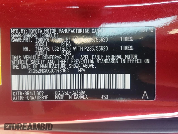 2018 Lexus RX 350 z VIN 2T2BZMCAXJC143163, wystawiony jako Copart lot #56978365 z przebiegiem 99 610 mil mil oraz Szkoda całkowita • Salvage title. Historia ofert i sprzedaży dostępna na DreamBid. Obrazek 14.