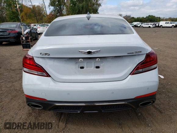 2019 Genesis G70 3.3T Advanced with VIN KMTG34LE8KU037427, listed as a Copart auction lot 73787334 with 57,720 mi miles and Salvage Title. Bid and sale history available at carsss.com. Image 6.