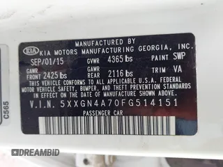 2015 Kia Optima EX с VIN 5XXGN4A70FG514151, выставлен на аукционе IAAI как лот 41746671 с пробегом 126 597 миль миль и . История ставок и продаж доступна на DreamBid. Изображение 9.