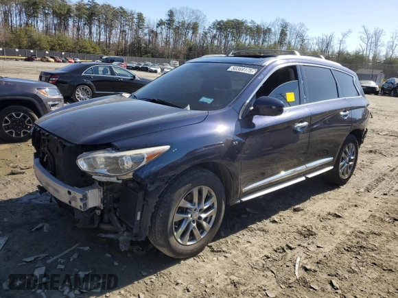 2015 Infiniti QX60 with VIN 5N1AL0MM9FC532911, listed as a Copart auction lot 50369175 with 105,673 mi miles and Salvage Title. Bid and sale history available at DreamBid. Image 1.
