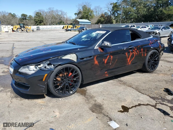 2012 BMW 6 Series 650i with VIN WBALZ3C53CDL70543, listed as a Copart auction lot 47107745 with 95,616 mi miles and Salvage Title. Bid and sale history available at carsss.com. Image 1.