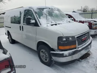 2017 GMC Savana Cargo Van with VIN 1GTW7AFFXH1343864, listed as a Copart auction lot 85672834 with 91,789 mi miles and Salvage Title. Bid and sale history available at carsss.com. Image 4.