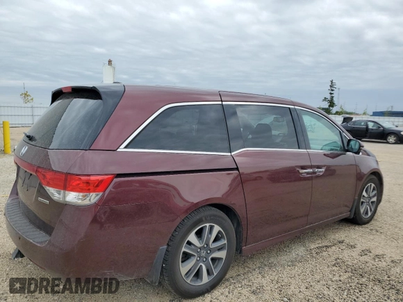 2016 Honda Odyssey Touring Elite with VIN 5FNRL5H9XGB109463, listed as a Copart auction lot 57483225 with 182,450 mi miles and Salvage title. Bid and sale history available at DreamBid. Image 3.