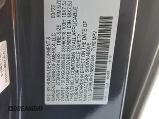 2022 Honda Odyssey EX-L z VIN 5FNRL6H71NB061658, wystawiony jako Copart lot #52260775 z przebiegiem 28 494 mil mil oraz Szkoda całkowita • Salvage title. Historia ofert i sprzedaży dostępna na DreamBid. Obrazek 14.
