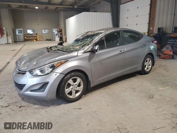 2015 Hyundai Elantra SE with VIN 5NPDH4AEXFH638165, listed as a Copart auction lot 55434945 with 46,740 mi miles and Salvage Title. Bid and sale history available at DreamBid. Image 1.
