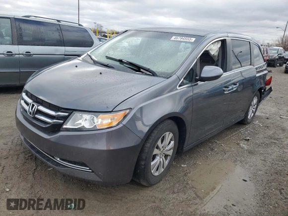 2014 Honda Odyssey EX with VIN 5FNRL5H40EB054748, listed as a Copart auction lot 46794555 with 135,095 mi miles and Salvage Title. Bid and sale history available at carsss.com. Image 1.
