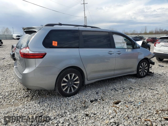 2018 Toyota Sienna XLE with VIN 5TDDZ3DC7JS191170, listed as a Copart auction lot 53964235 with 0 mi miles and Clean Title. Bid and sale history available at carsss.com. Image 3.