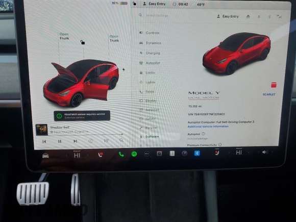 2022 Tesla Model Y Performance с VIN 7SAYGDEF7NF335903, выставлен на аукционе Copart как лот 48883035 с пробегом 73 132 миль миль и Списание • Salvage title. История ставок и продаж доступна на DreamBid. Изображение 9.