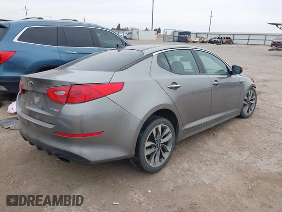 2014 Kia Optima SXL Turbo with VIN 5XXGR4A67EG336118, listed as a IAAI auction lot 41613725 with 121,671 mi miles and . Bid and sale history available at DreamBid. Image 4.