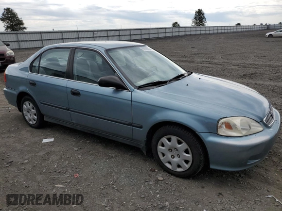 1999 Honda Civic LX with VIN 1HGEJ6577XL039447, listed as a Copart auction lot 55970854 with 100,776 mi miles and Salvage Title. Bid and sale history available at carsss.com. Image 4.