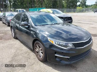 2018 Kia Optima S with VIN 5XXGT4L38JG216259, listed as a IAAI auction lot 42549512 with 77,173 mi miles and . Bid and sale history available at DreamBid. Image 1.