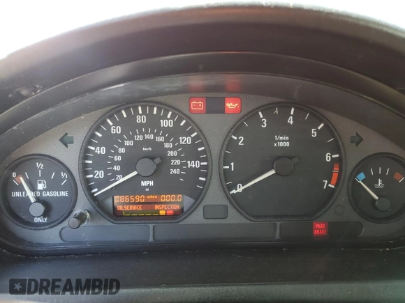 1997 BMW 3 Series 2.8L with VIN 4USCJ3321VLC03135, listed as a Copart auction lot 88626655 with 86,590 mi miles and Non Repairable. Bid and sale history available at carsss.com. Image 9.