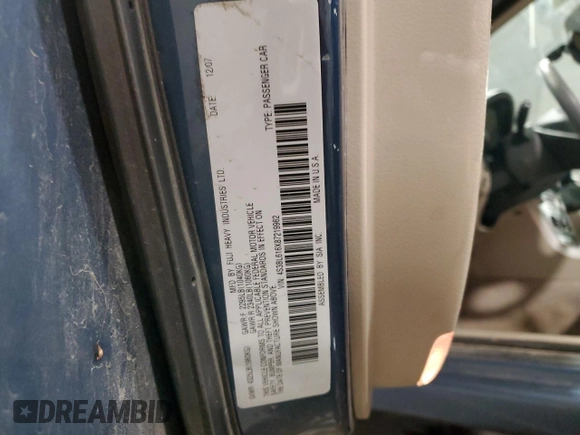 2008 Subaru Legacy Special z VIN 4S3BL616X87219962, wystawiony jako Copart lot #52304605 z przebiegiem 78 786 mil mil oraz Szkoda całkowita • Salvage title. Historia ofert i sprzedaży dostępna na DreamBid. Obrazek 13.