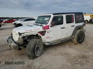 2018 Jeep Wrangler Unlimited Sport z VIN 1C4HJXDN3JW221167, wystawiony jako Copart lot #45236565 z przebiegiem 90 433 mil mil oraz Szkoda całkowita • Salvage title. Historia ofert i sprzedaży dostępna na DreamBid. Obrazek 1.