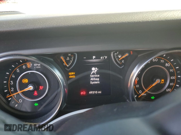 2022 Jeep Wrangler Unlimited Willys with VIN 1C4HJXDG6NW225690, listed as a Copart auction lot 80529704 with 49,310 mi miles and Salvage Title. Bid and sale history available at DreamBid. Image 9.