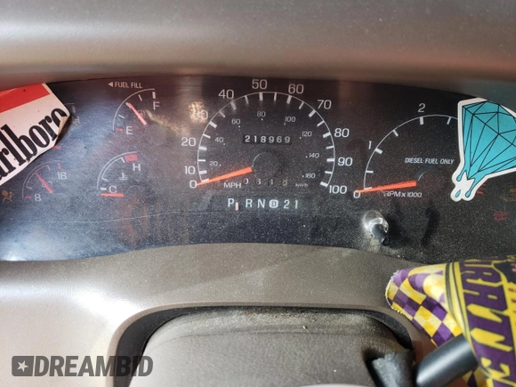 1999 Ford F-250 XL with VIN 1FTNX21F0XEE70963, listed as a Copart auction lot 52294955 with 218,969 mi miles and Salvage title. Bid and sale history available at DreamBid. Image 9.