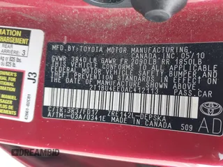 2010 Toyota Corolla with VIN 2T1BU4EE0AC412113, listed as a IAAI auction lot 42072746 with 210,344 mi miles. Bid and sale history available at carsss.com. Image 9.