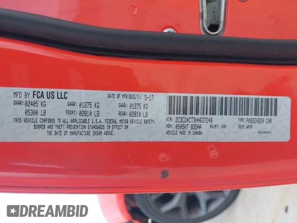 2017 Dodge Charger R/T with VIN 2C3CDXCT3HH637248, listed as a IAAI auction lot 42110030 with 97,354 mi miles and . Bid and sale history available at DreamBid. Image 9.