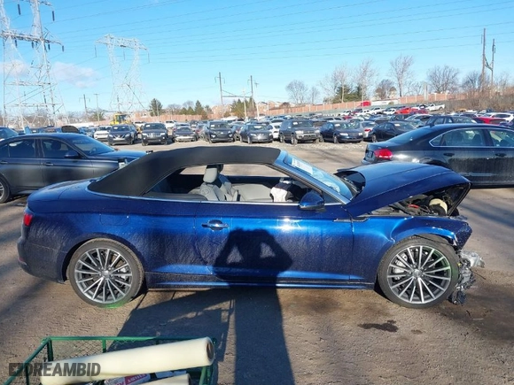2019 Audi A5 Cabriolet Premium Plus with VIN WAUYNGF59KN001750, listed as a IAAI auction lot 41628555 with NaN miles. Bid and sale history available at carsss.com. Image 13.