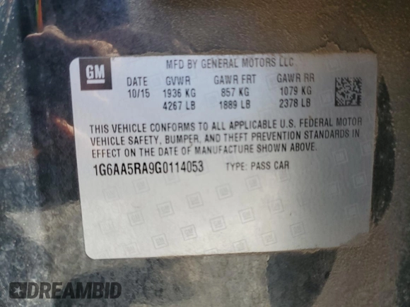 2016 Cadillac ATS Standard RWD z VIN 1G6AA5RA9G0114053, wystawiony jako Copart lot #49911065 z przebiegiem 110 063 mil mil oraz Szkoda całkowita • Salvage title. Historia ofert i sprzedaży dostępna na DreamBid. Obrazek 12.