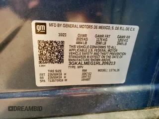 2024 GMC Terrain SLE with VIN 3GKALMEG1RL209213, listed as a Copart auction lot 59177245 with 10,385 mi miles and Salvage title. Bid and sale history available at DreamBid. Image 13.