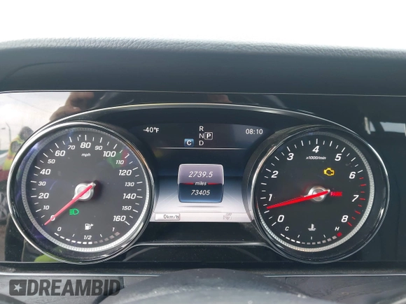 2018 Mercedes-Benz E-Class E 300 with VIN WDDZF4JB5JA384193, listed as a IAAI auction lot 41891157 with 73,405 mi miles. Bid and sale history available at carsss.com. Image 7.