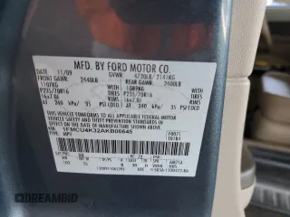 2010 Ford Escape Hybrid with VIN 1FMCU4K32AKB06645, listed as a Copart auction lot 63124055 with 162,646 mi miles and Salvage title. Bid and sale history available at DreamBid. Image 13.