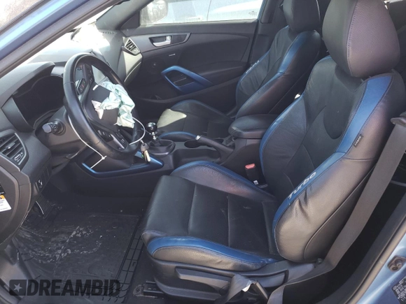 2016 Hyundai Veloster Turbo with VIN KMHTC6AE4GU256240, listed as a Copart auction lot 45146283 with 45,487 mi miles. Bid and sale history available at carsss.com. Image 7.