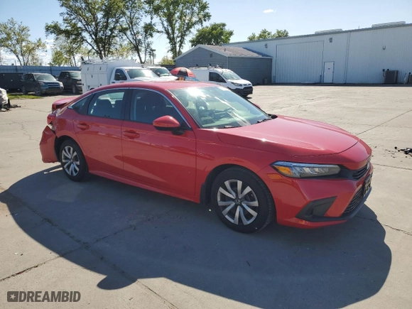 2023 Honda Civic Sedan LX with VIN 2HGFE2F25PH538412, listed as a Copart auction lot 51619505 with 19,752 mi miles and Salvage Title. Bid and sale history available at carsss.com. Image 4.