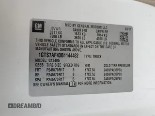 2011 GMC Savana z VIN 1GTS7AF43B1144482, wystawiony jako Copart lot #57389205 z przebiegiem 140 013 mil mil oraz Szkoda całkowita • Salvage title. Historia ofert i sprzedaży dostępna na DreamBid. Obrazek 13.